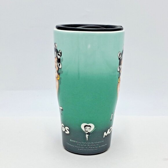 Betty Boop Ceramic Travel Mug -I Don't Do Mornings - 2008 - Picture 2 of 9